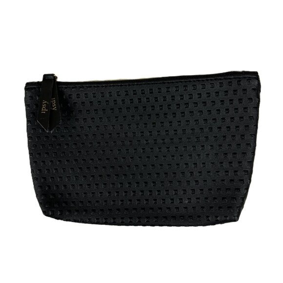Ipsy Black Textured Cosmetic Bag - Picture 1 of 5